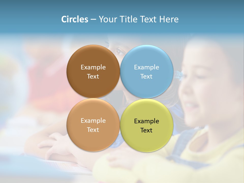 A Group Of Children Sitting At A Table With A Globe In The Background PowerPoint Template