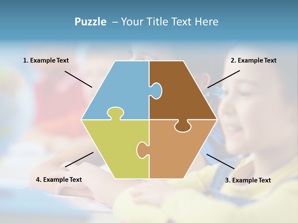 A Group Of Children Sitting At A Table With A Globe In The Background PowerPoint Template