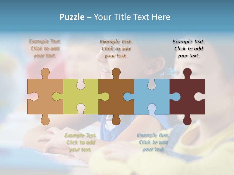 A Group Of Children Sitting At A Table With A Globe In The Background PowerPoint Template