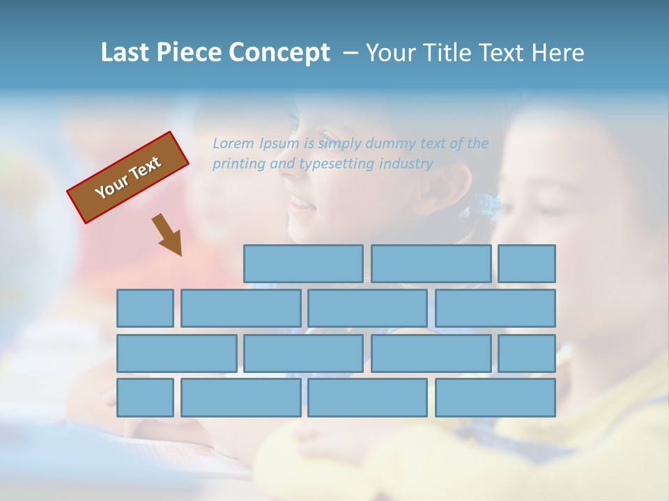 A Group Of Children Sitting At A Table With A Globe In The Background PowerPoint Template