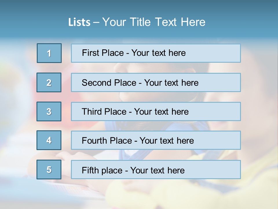 A Group Of Children Sitting At A Table With A Globe In The Background PowerPoint Template