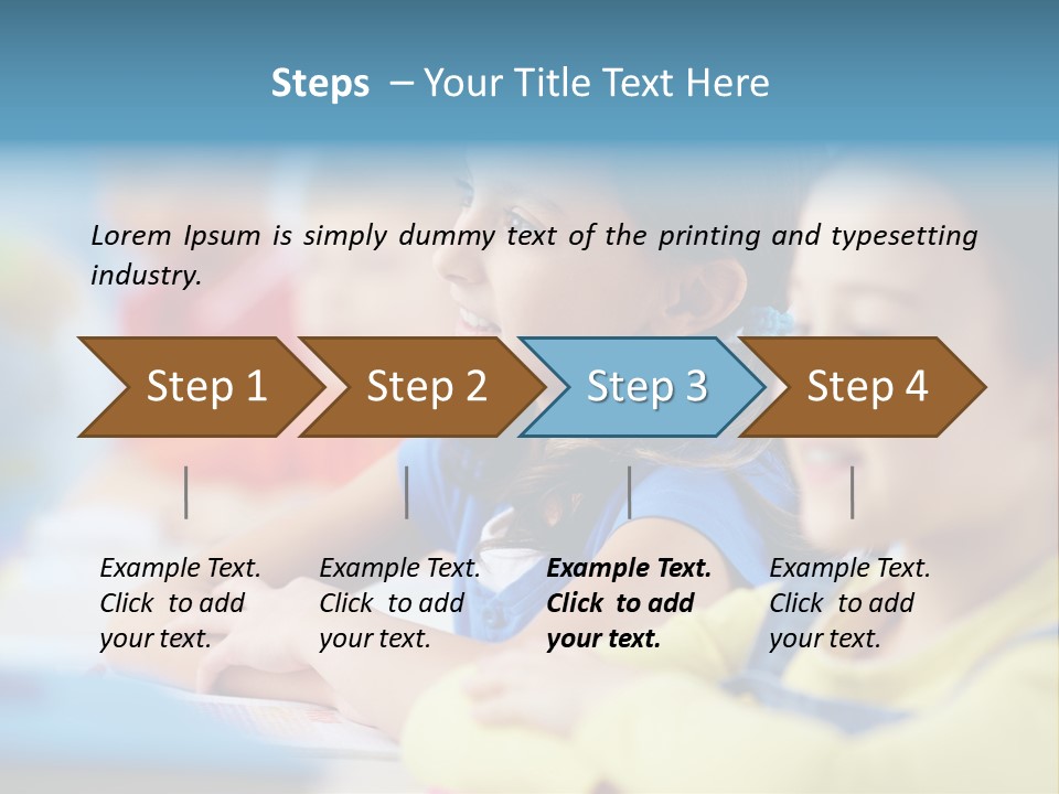 A Group Of Children Sitting At A Table With A Globe In The Background PowerPoint Template