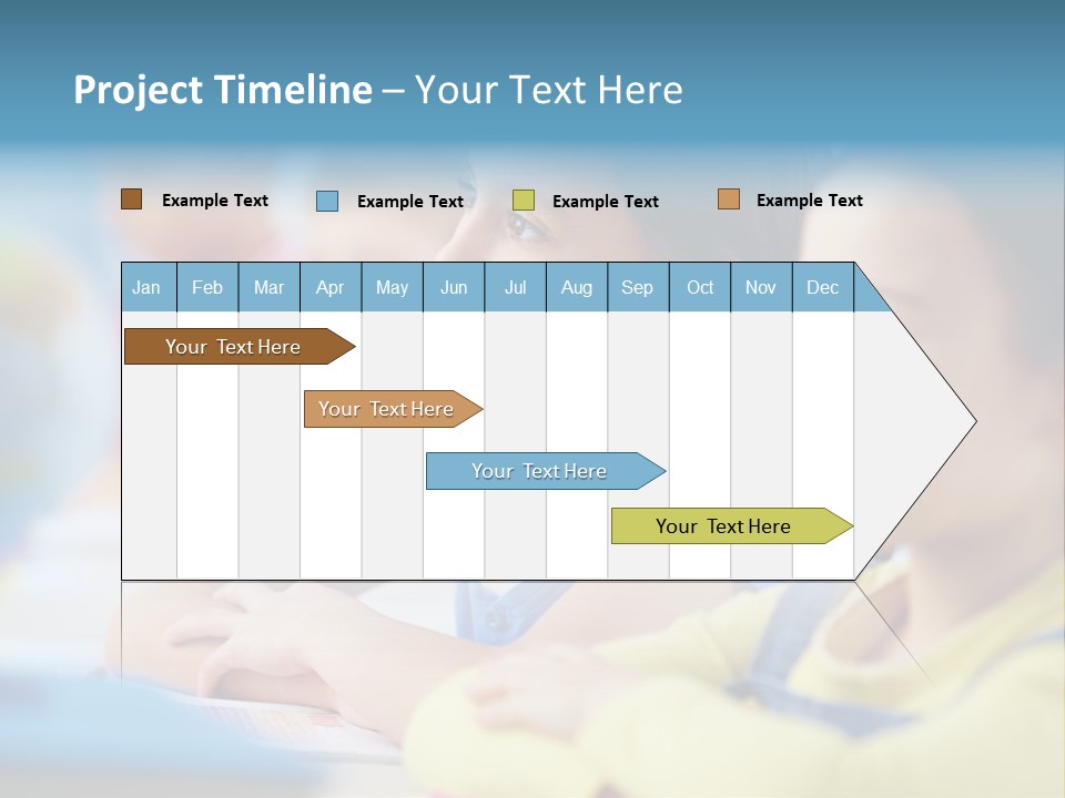 A Group Of Children Sitting At A Table With A Globe In The Background PowerPoint Template