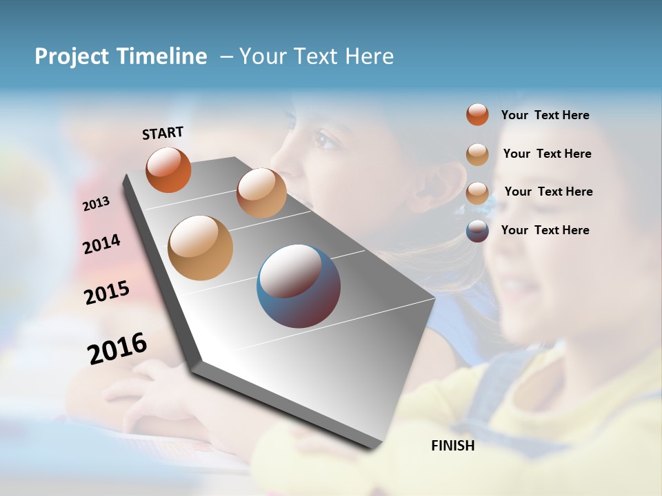 A Group Of Children Sitting At A Table With A Globe In The Background PowerPoint Template