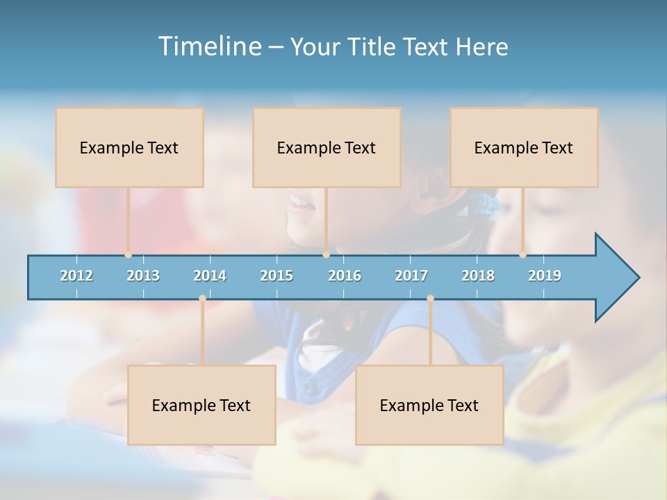 A Group Of Children Sitting At A Table With A Globe In The Background PowerPoint Template