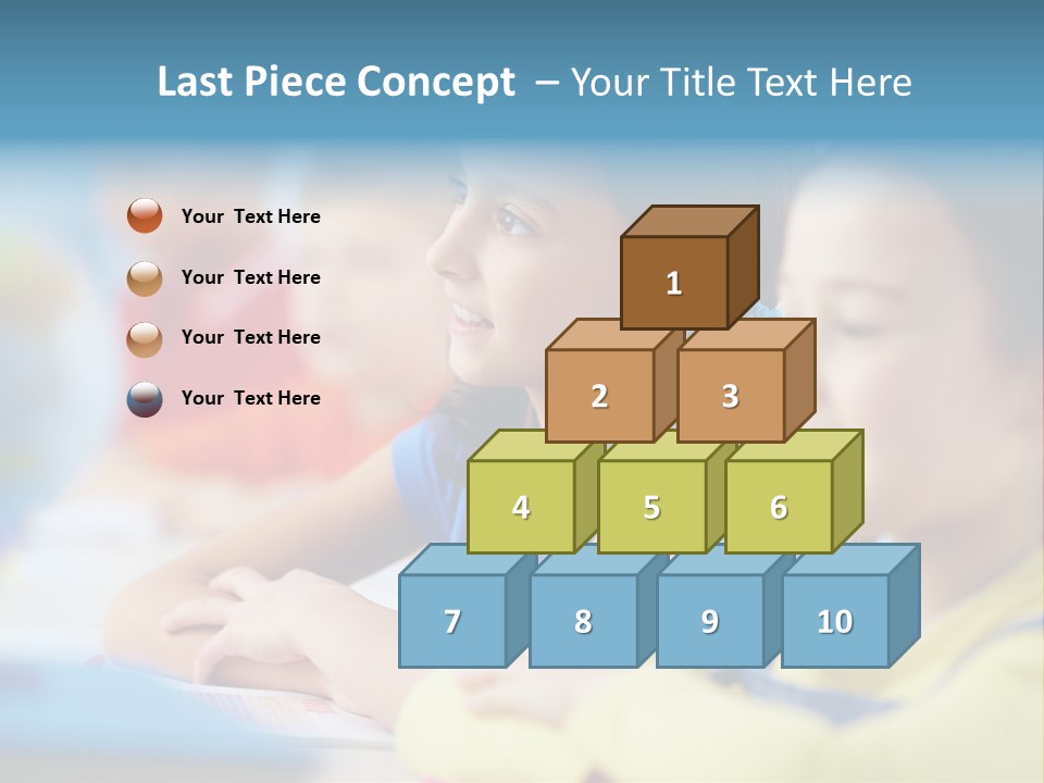 A Group Of Children Sitting At A Table With A Globe In The Background PowerPoint Template