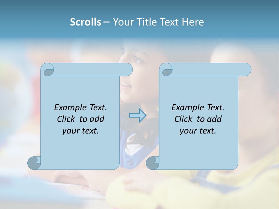 A Group Of Children Sitting At A Table With A Globe In The Background PowerPoint Template
