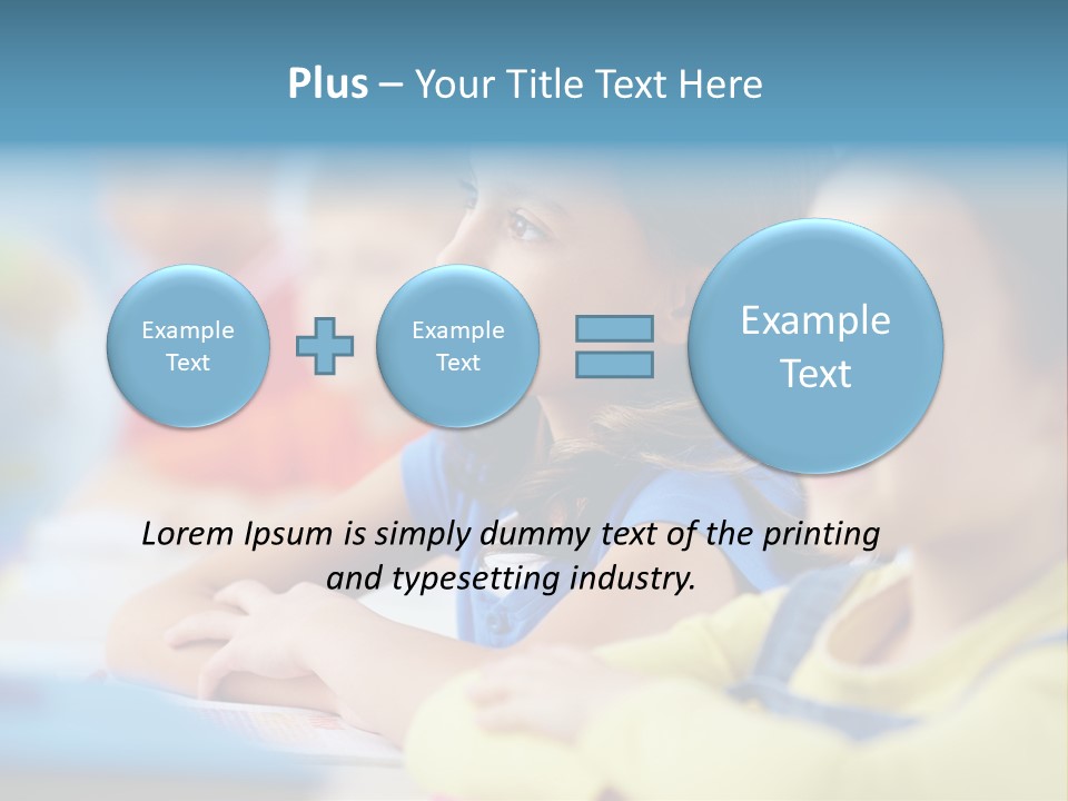 A Group Of Children Sitting At A Table With A Globe In The Background PowerPoint Template