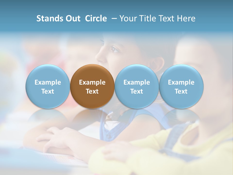 A Group Of Children Sitting At A Table With A Globe In The Background PowerPoint Template