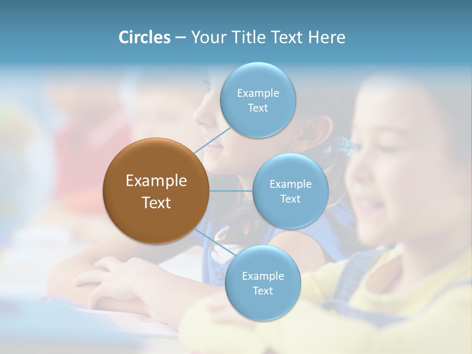 A Group Of Children Sitting At A Table With A Globe In The Background PowerPoint Template