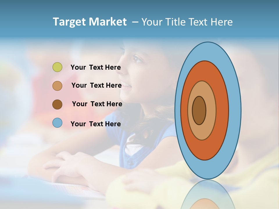 A Group Of Children Sitting At A Table With A Globe In The Background PowerPoint Template