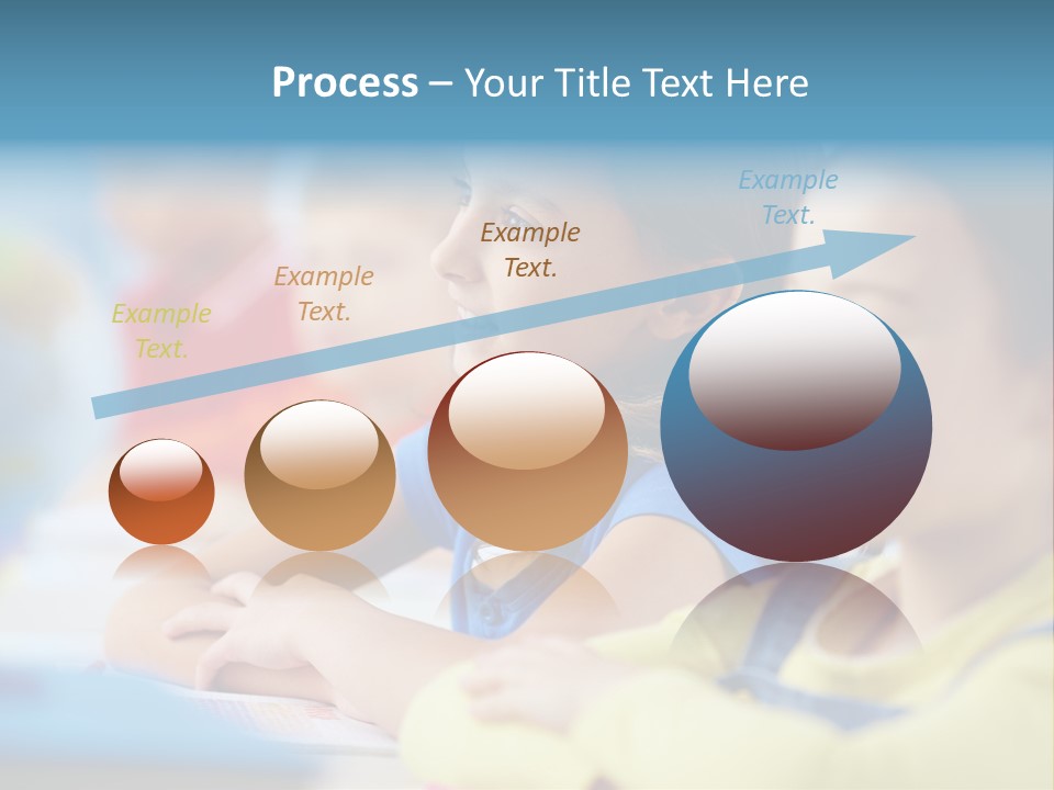 A Group Of Children Sitting At A Table With A Globe In The Background PowerPoint Template