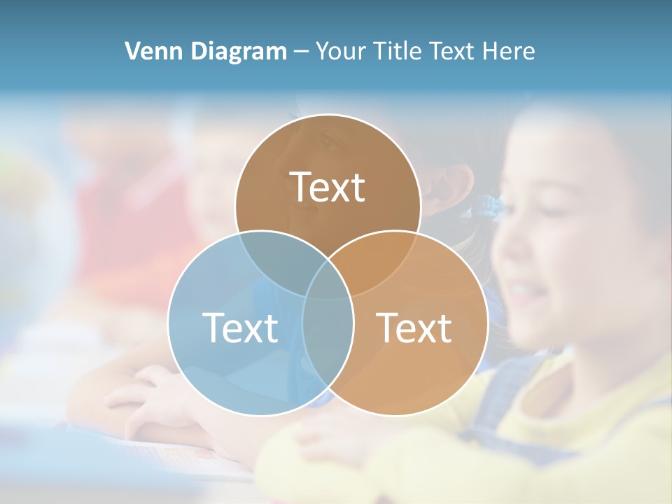A Group Of Children Sitting At A Table With A Globe In The Background PowerPoint Template