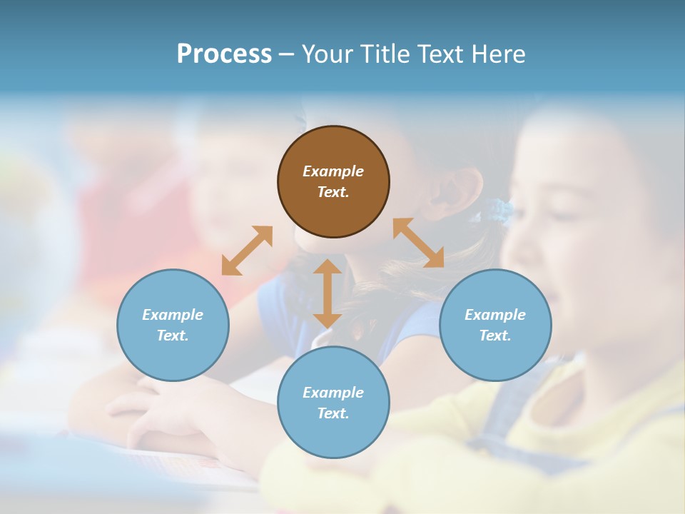 A Group Of Children Sitting At A Table With A Globe In The Background PowerPoint Template