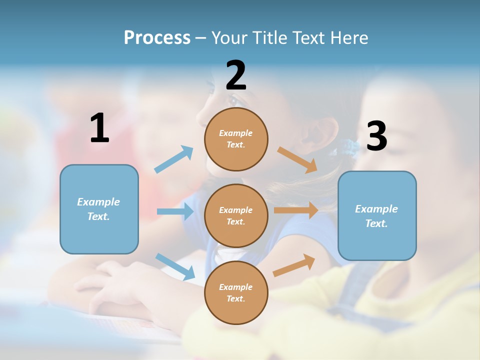 A Group Of Children Sitting At A Table With A Globe In The Background PowerPoint Template