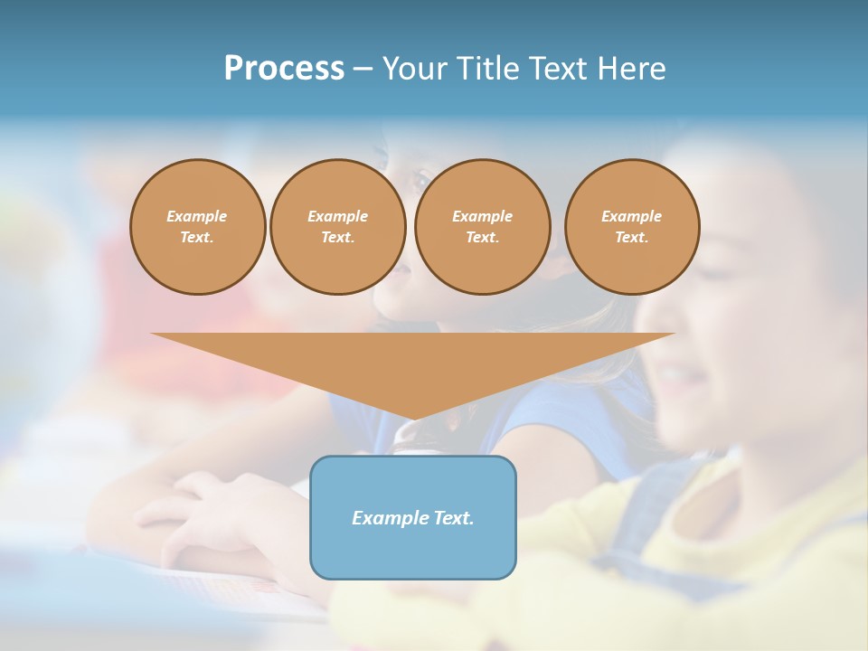 A Group Of Children Sitting At A Table With A Globe In The Background PowerPoint Template