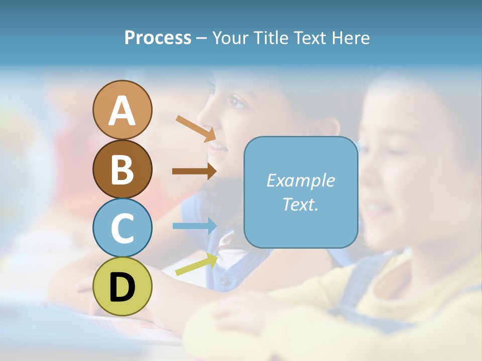 A Group Of Children Sitting At A Table With A Globe In The Background PowerPoint Template