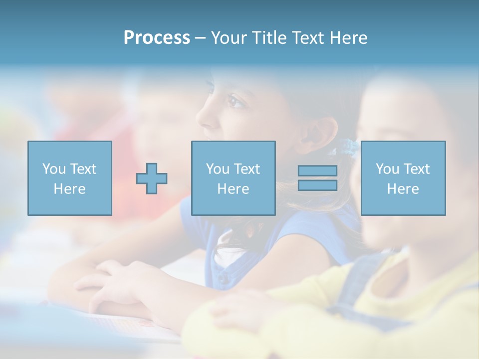 A Group Of Children Sitting At A Table With A Globe In The Background PowerPoint Template