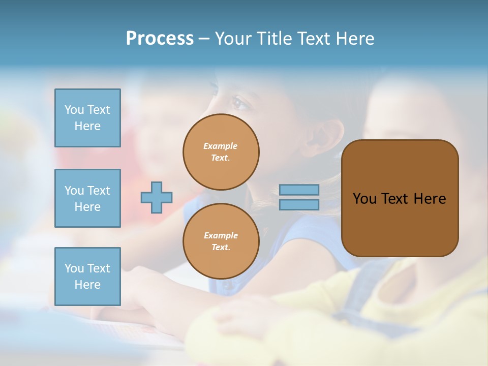 A Group Of Children Sitting At A Table With A Globe In The Background PowerPoint Template