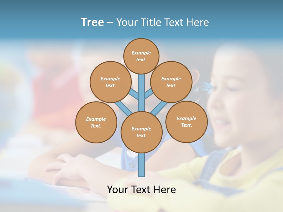 A Group Of Children Sitting At A Table With A Globe In The Background PowerPoint Template