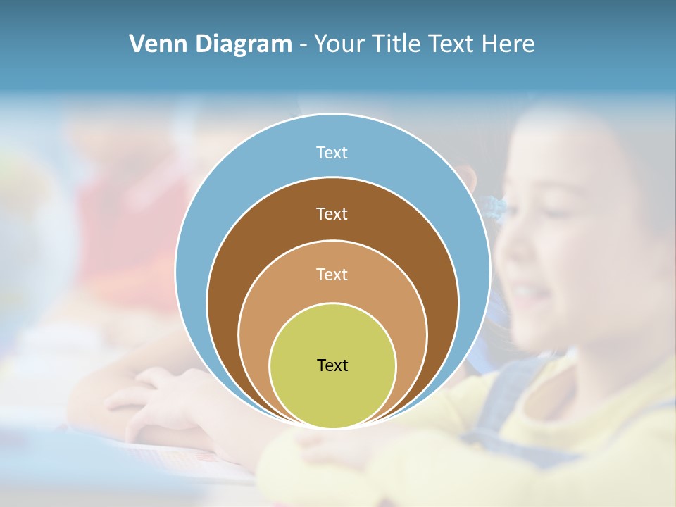 A Group Of Children Sitting At A Table With A Globe In The Background PowerPoint Template