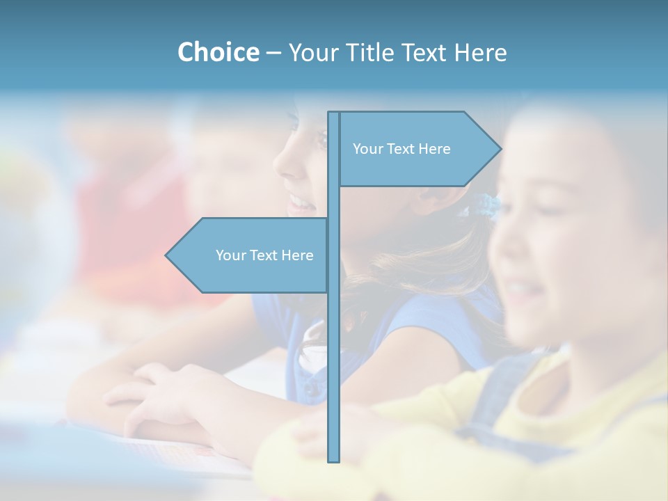 A Group Of Children Sitting At A Table With A Globe In The Background PowerPoint Template