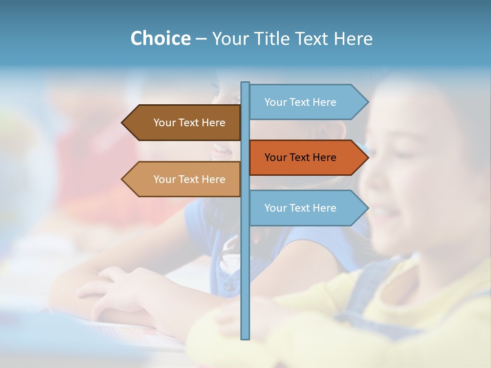 A Group Of Children Sitting At A Table With A Globe In The Background PowerPoint Template