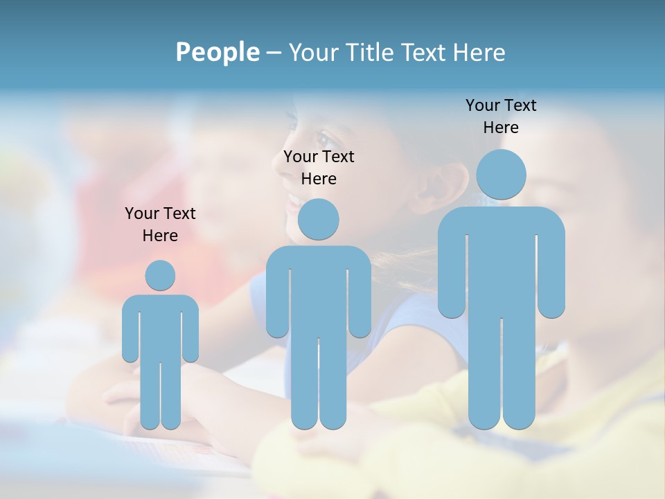 A Group Of Children Sitting At A Table With A Globe In The Background PowerPoint Template