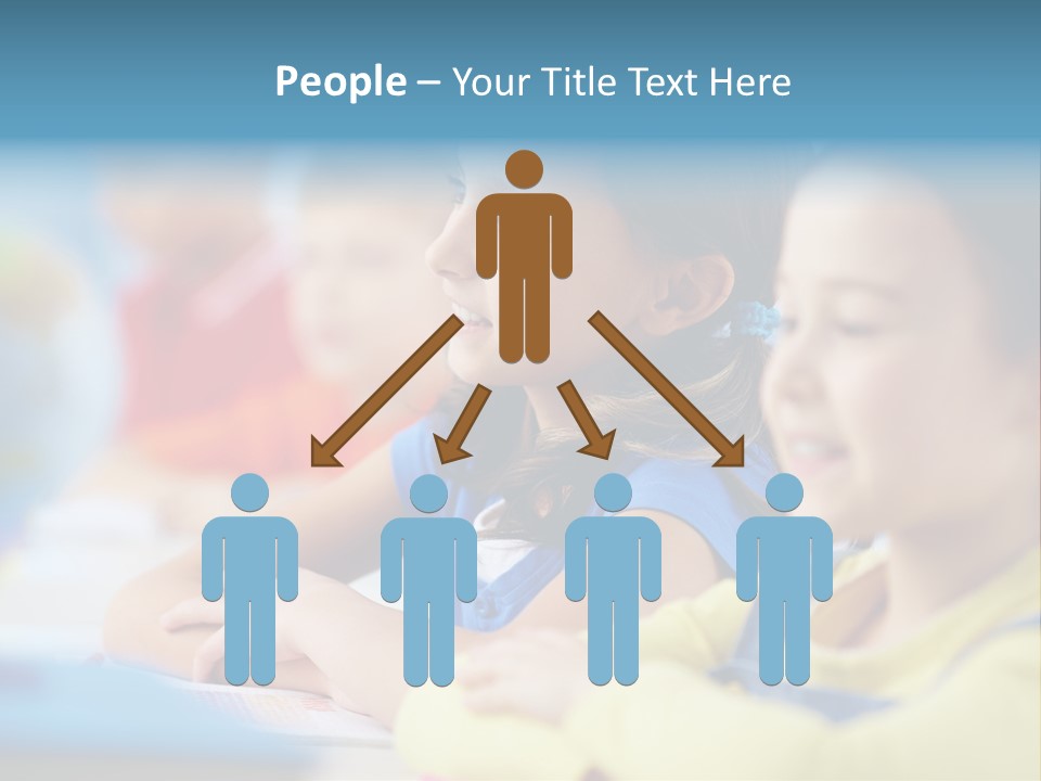 A Group Of Children Sitting At A Table With A Globe In The Background PowerPoint Template