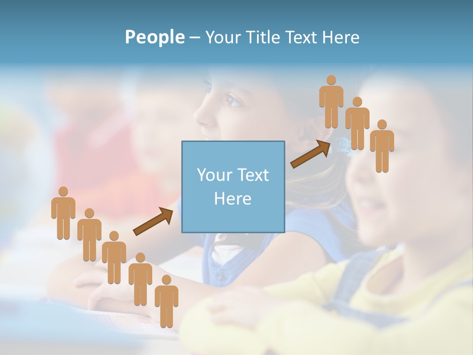 A Group Of Children Sitting At A Table With A Globe In The Background PowerPoint Template