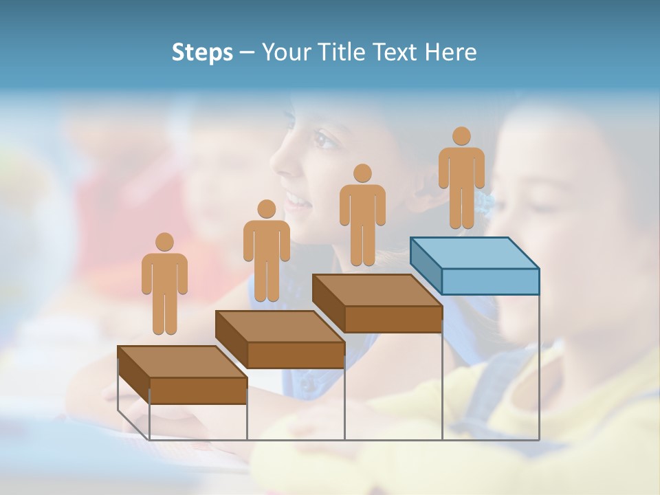 A Group Of Children Sitting At A Table With A Globe In The Background PowerPoint Template