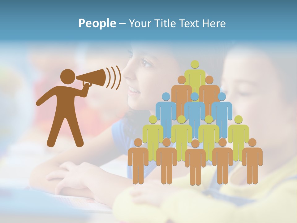 A Group Of Children Sitting At A Table With A Globe In The Background PowerPoint Template