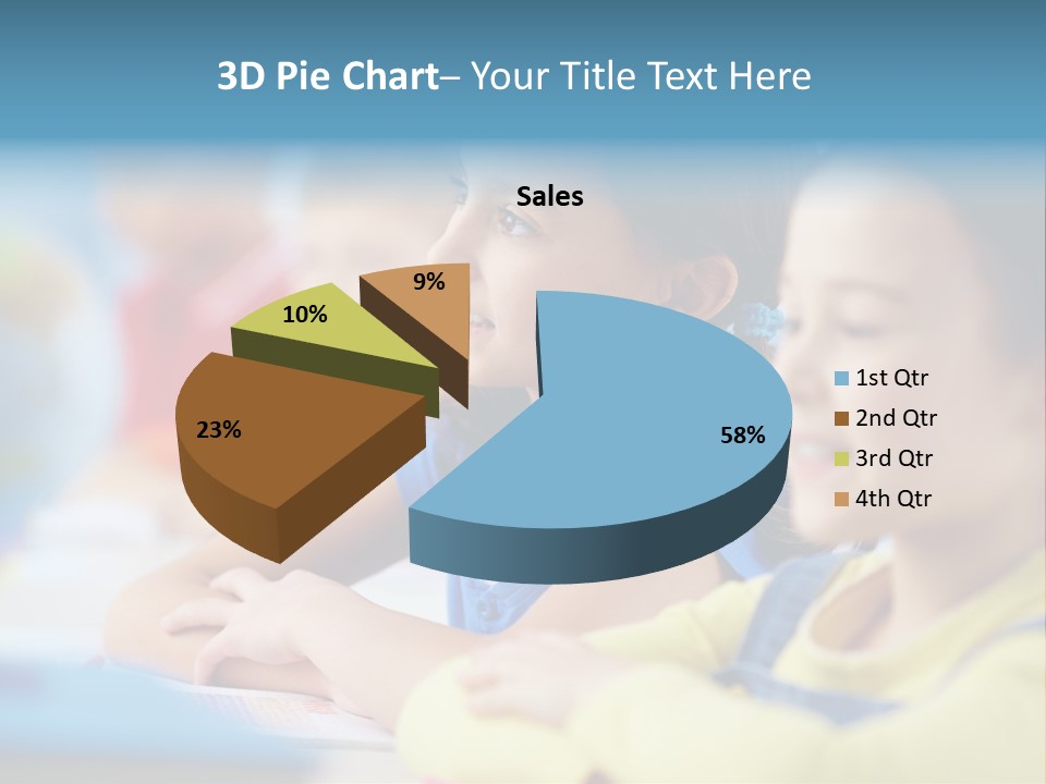 A Group Of Children Sitting At A Table With A Globe In The Background PowerPoint Template