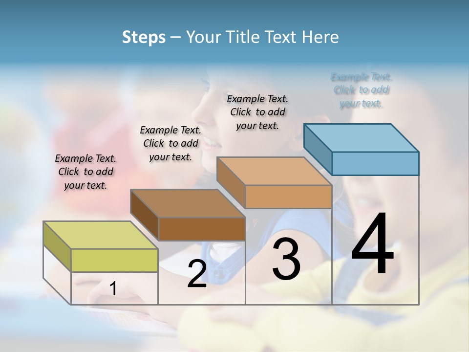 A Group Of Children Sitting At A Table With A Globe In The Background PowerPoint Template