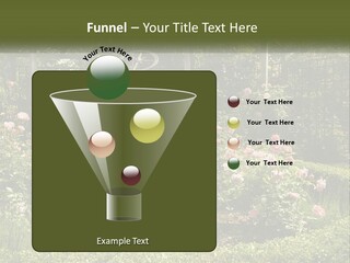 A Garden With Flowers And A Bench In The Middle Of It PowerPoint Template