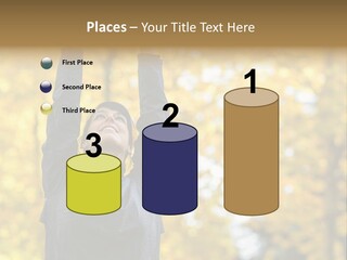 A Woman Is Holding Her Hands Up In The Air PowerPoint Template