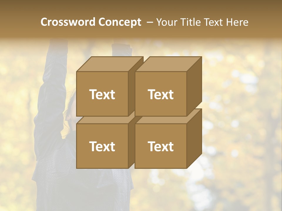 A Woman Is Holding Her Hands Up In The Air PowerPoint Template