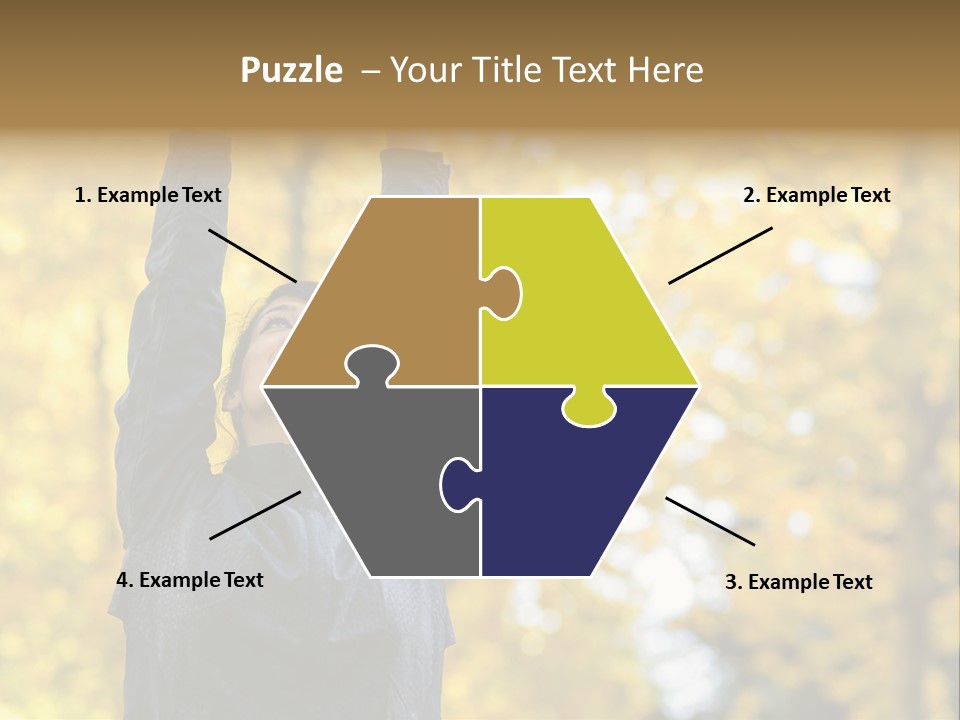 A Woman Is Holding Her Hands Up In The Air PowerPoint Template