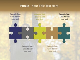 A Woman Is Holding Her Hands Up In The Air PowerPoint Template