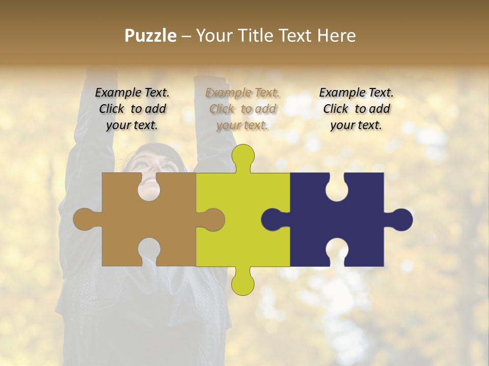 A Woman Is Holding Her Hands Up In The Air PowerPoint Template