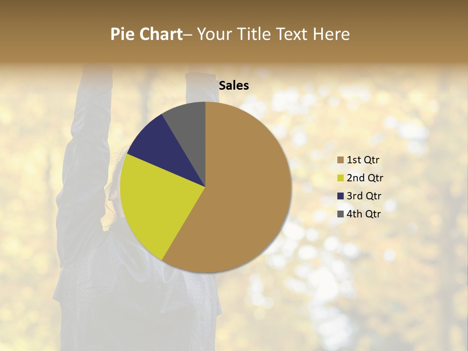 A Woman Is Holding Her Hands Up In The Air PowerPoint Template