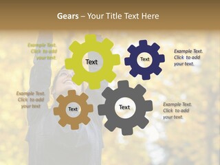 A Woman Is Holding Her Hands Up In The Air PowerPoint Template