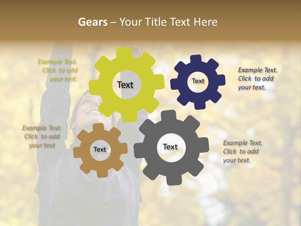 A Woman Is Holding Her Hands Up In The Air PowerPoint Template