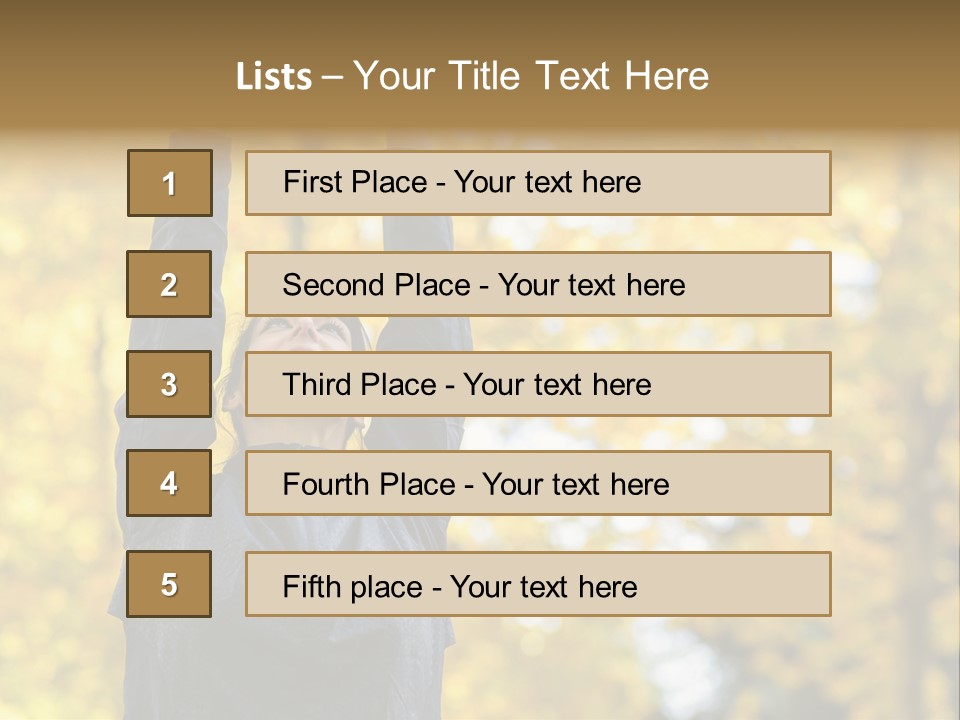 A Woman Is Holding Her Hands Up In The Air PowerPoint Template
