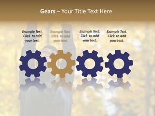 A Woman Is Holding Her Hands Up In The Air PowerPoint Template