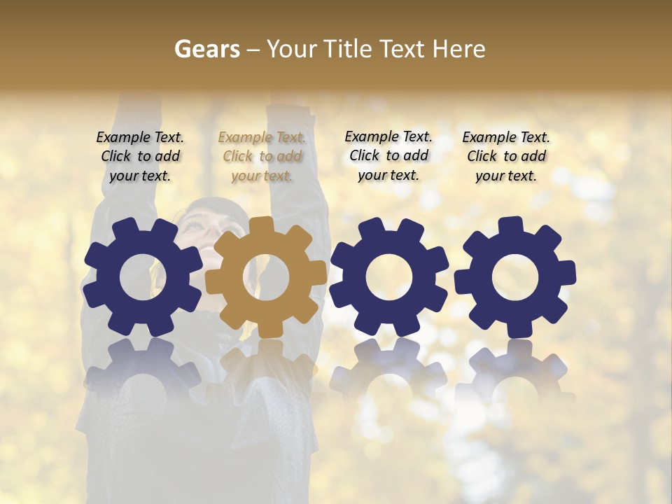 A Woman Is Holding Her Hands Up In The Air PowerPoint Template