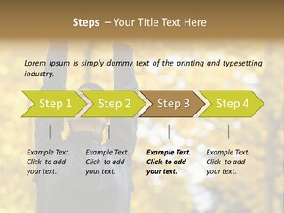 A Woman Is Holding Her Hands Up In The Air PowerPoint Template