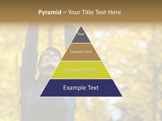 A Woman Is Holding Her Hands Up In The Air PowerPoint Template