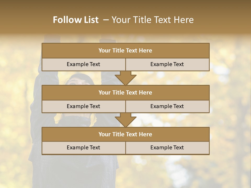 A Woman Is Holding Her Hands Up In The Air PowerPoint Template
