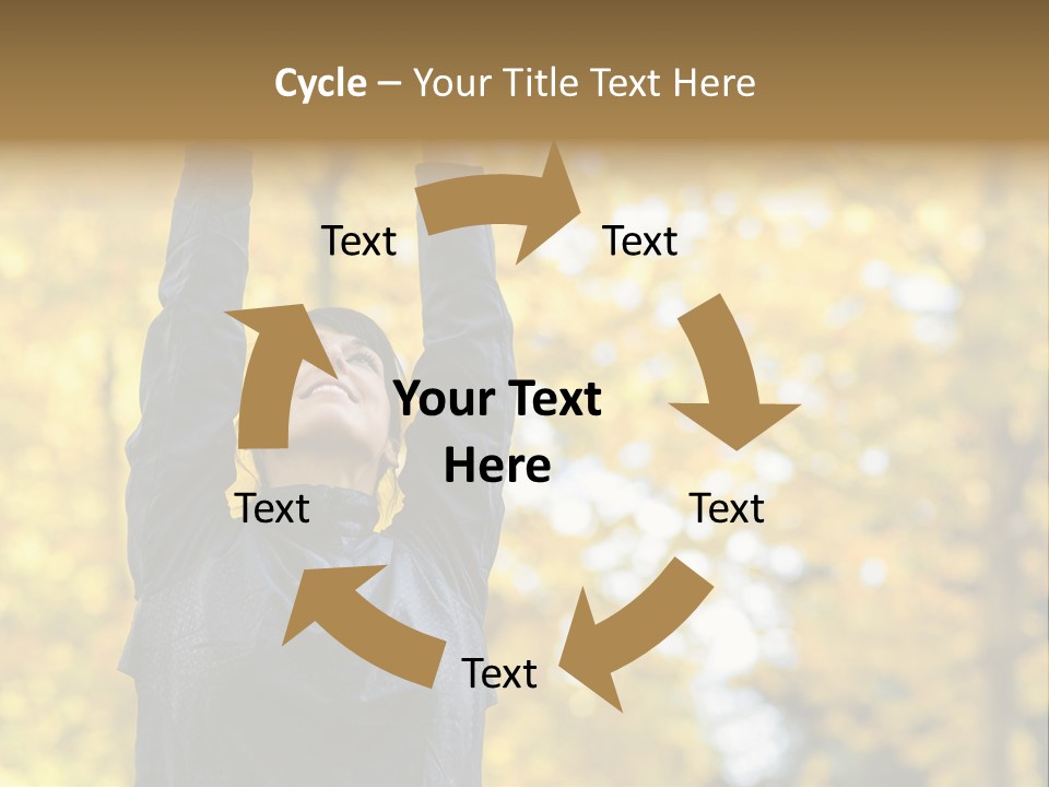 A Woman Is Holding Her Hands Up In The Air PowerPoint Template